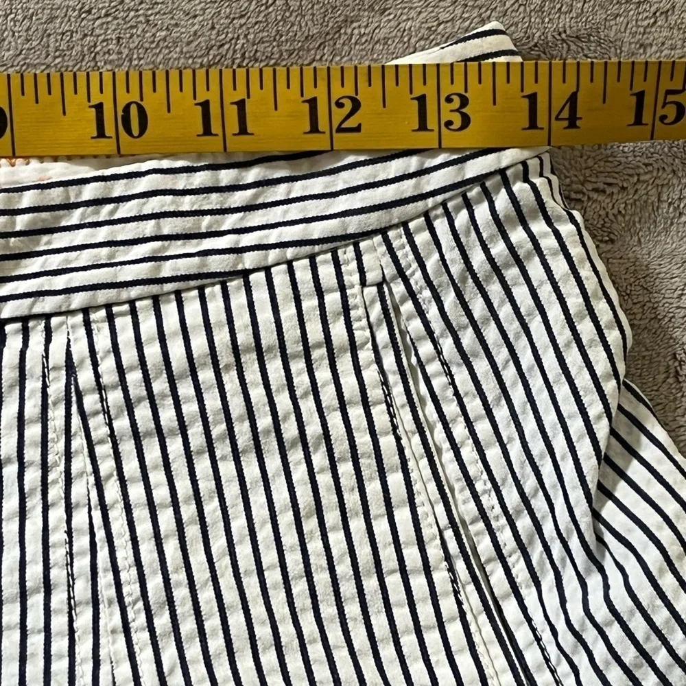 J. Crew Black and White A-Line Striped Skirt